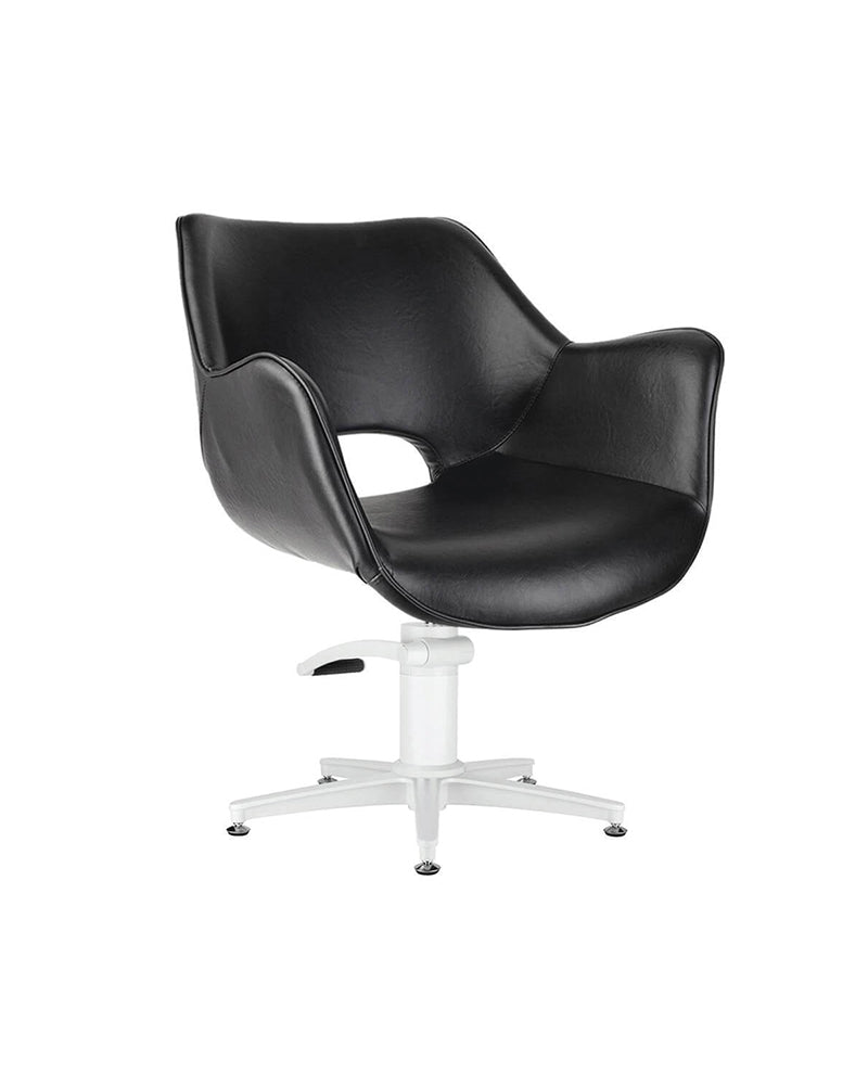 Chloe Black - Fauteuil de coiffure noir - Base étoile blanche